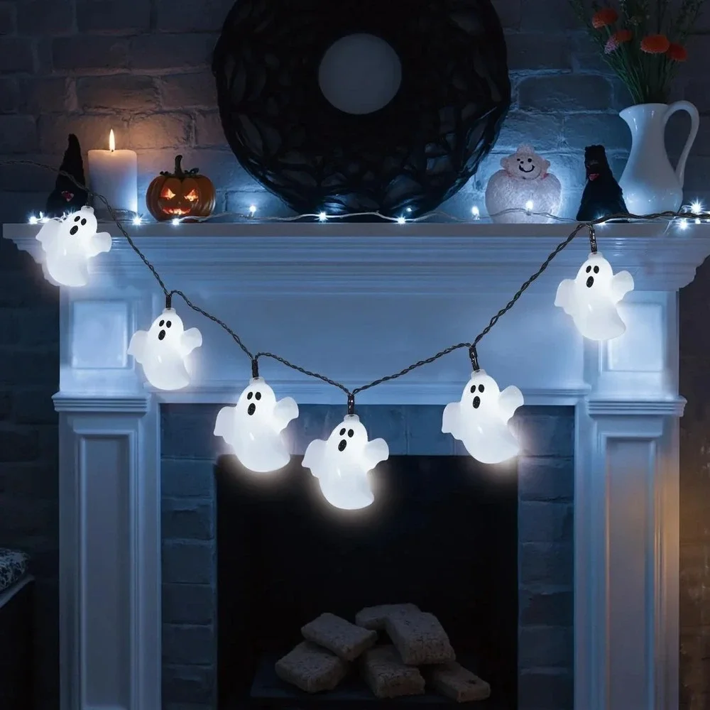 Ghost Lights, 10CT, Cool White LED,‎ 4.5ft, Battery Operated, Halloween Indoor